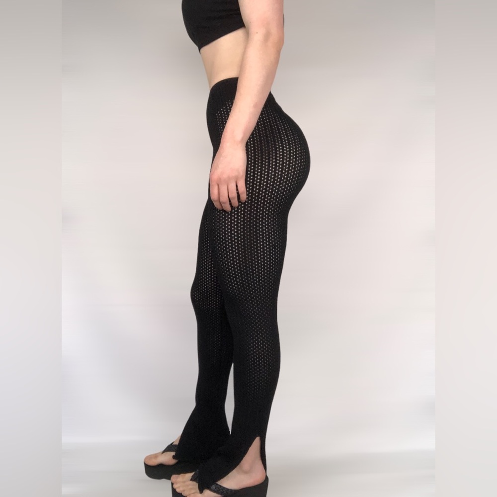 Naked Wardrobe Crochet Swim Cover Slim Side Slit‎ Pants - Picture 4 of 9